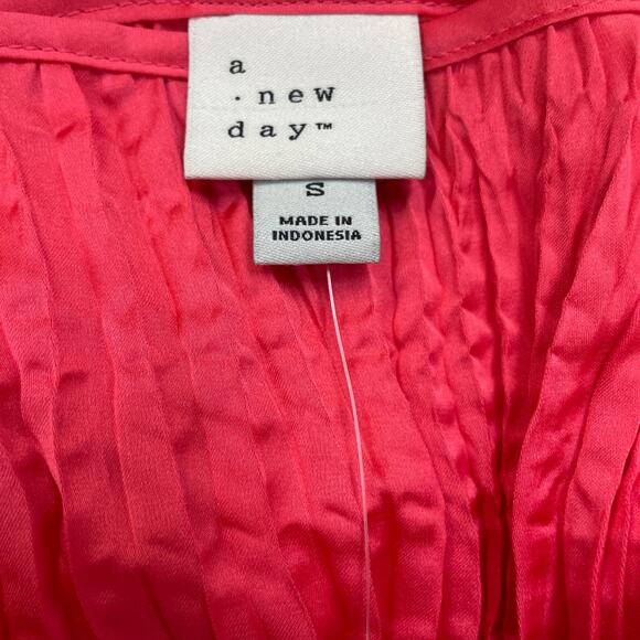 A New Day Women's Textured Satin Cami Blouse Coral Size Small - Picture 5 of 7